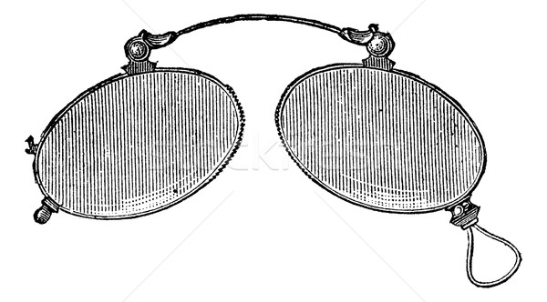 Glasses - ordinary nose clip, vintage engraving. Stock photo © Morphart
