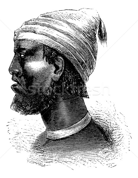Chief of Chindonga of Angola in Southern Africa, vintage engravi Stock photo © Morphart