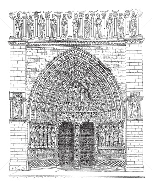 Door, Middle of the front Of Notre-Dame de Paris or Notre Dame C Stock photo © Morphart
