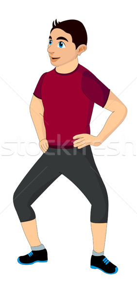 Stock fotó: Testmozgás · férfi · görbület · illusztráció · sport · tornaterem