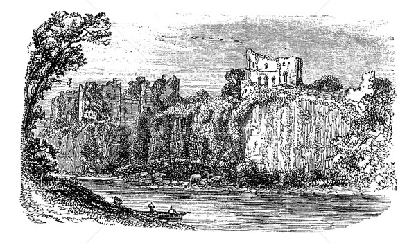 Chepstow Castle, in Monmouthshire, Wales, during the 1890s, vint Stock photo © Morphart