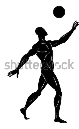 Voetbal illustratie zwarte silhouet man sport Stockfoto © Morphart
