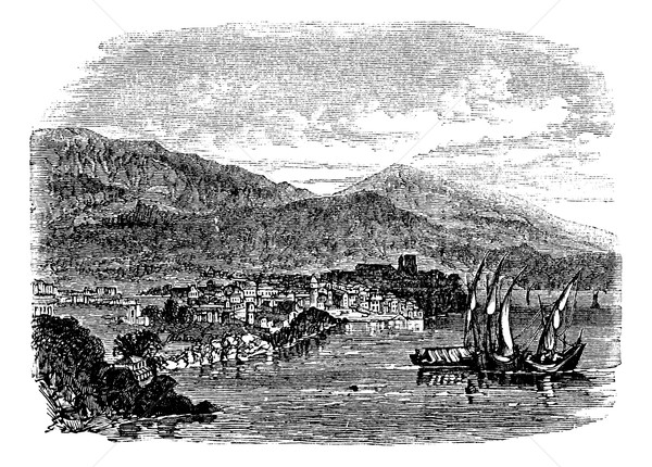 Lipari island, Sicily, Italy, vintage engraving Stock photo © Morphart
