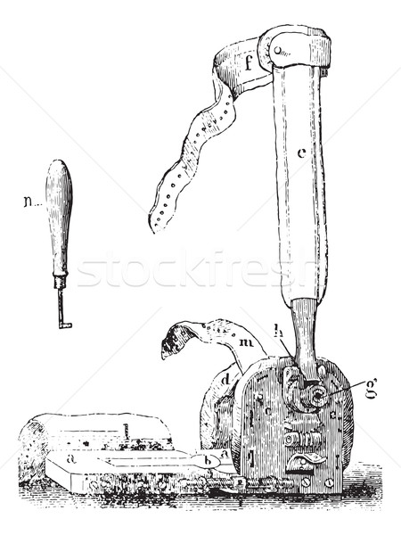 Vincent Duval device for clubfeet, vintage engraving. Stock photo © Morphart