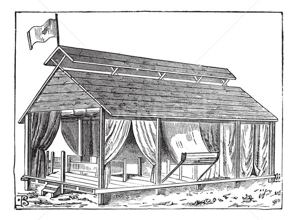 The structure of Barrack tent vintage engraving Stock photo © Morphart