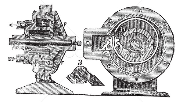 Rotary Pump, vintage engraving Stock photo © Morphart