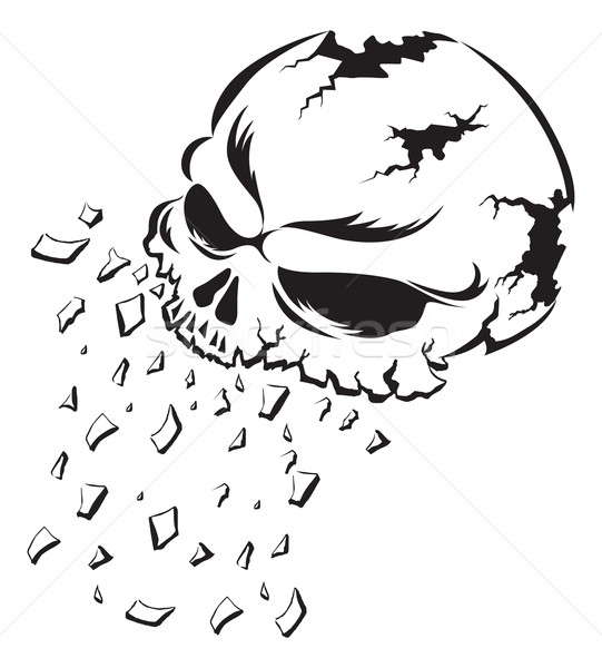 Shattering human skull tattoo, vintage engraving. Stock photo © Morphart