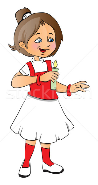 Vector of a girl holding lit candle. Stock photo © Morphart