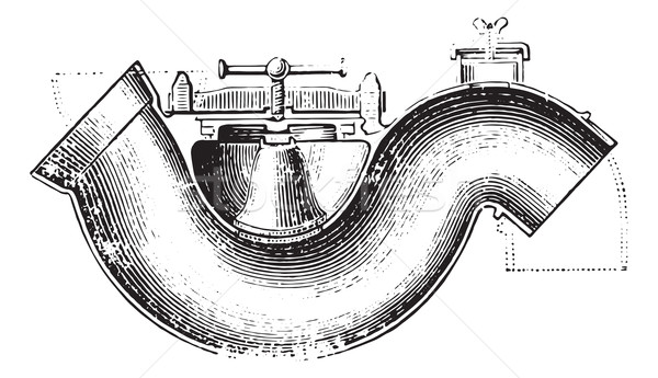 Syphon shutter S Downpipe of household and stormwater, vintage e Stock photo © Morphart