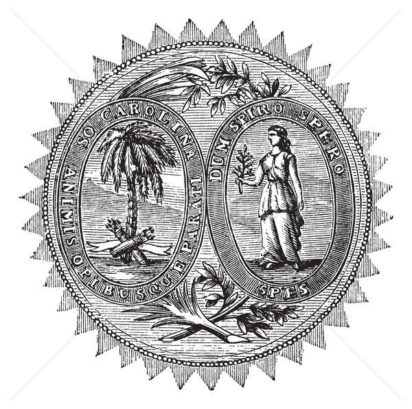 Great seal or hallmark of South Carolina vintage engraving Stock photo © Morphart