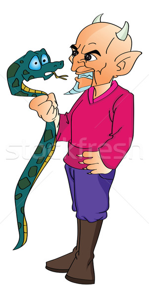 Devil Grabbing a Snake, illustration Stock photo © Morphart