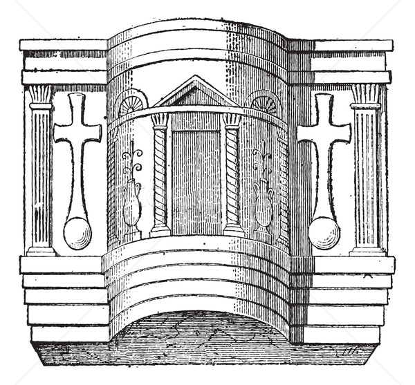 Pulpit of the Cathedral of Ravenna, vintage engraving. Stock photo © Morphart