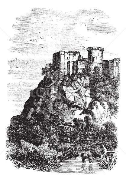 Falaise Castle in Normandy, France, vintage engraving Stock photo © Morphart