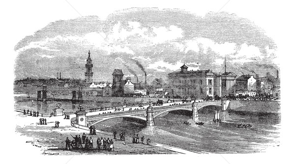 Köprü Glasgow İskoçya bağbozumu oyma eski Stok fotoğraf © Morphart