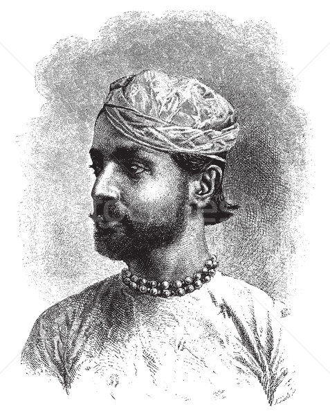 Sheodan Sing Maharao Raja Ulwur, vintage engraving. Stock photo © Morphart