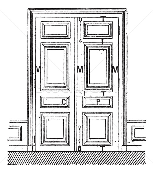 Stock foto: Tür · zwei · Blätter · Rahmen · Betrag · Werbetafeln