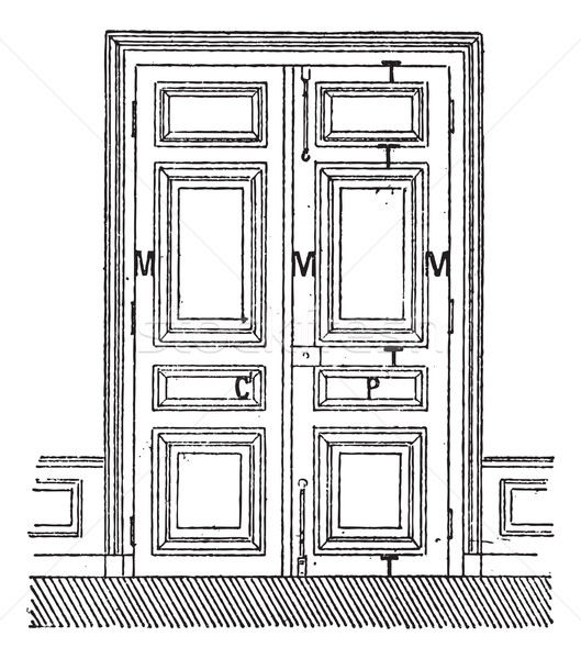 Porta dois folhas quadro quantidade cartazes Foto stock © Morphart