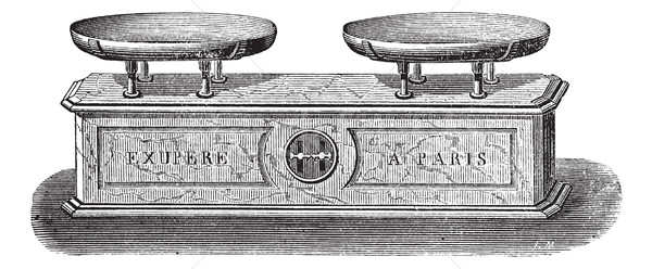 Balance pendulum scale vintage engraving Stock photo © Morphart