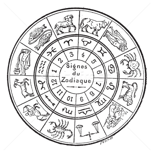 Signs of the Zodiac, vintage engraving. Stock photo © Morphart