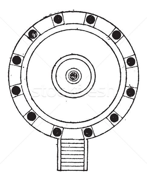 Plan View, vintage engraving Stock photo © Morphart