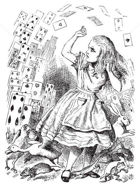 Stock photo: Nothing but a pack of cards. Alice in Wonderland