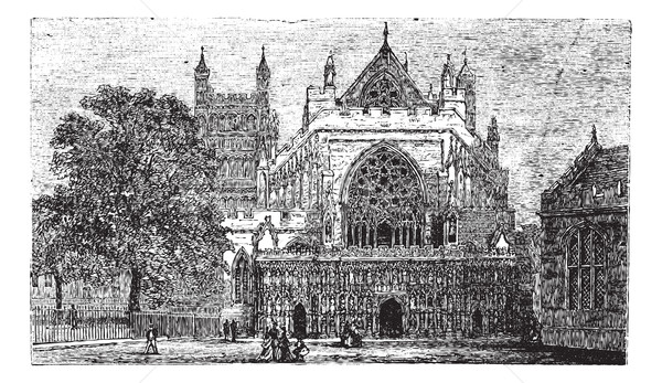Exeter Cathedral in England, United Kingdom, vintage engraving Stock photo © Morphart