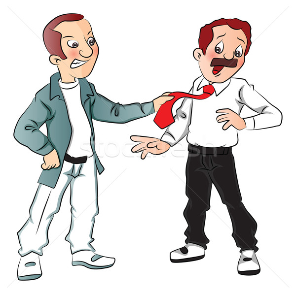 Vector of angry man pulling businessman's tie. Stock photo © Morphart