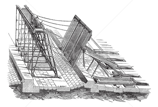 Weirs swing vintage engraving Stock photo © Morphart