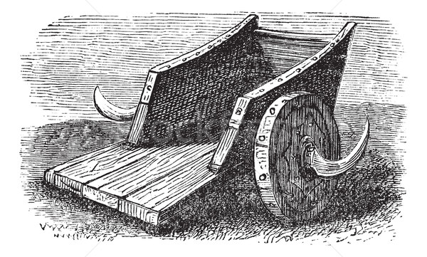 Chariot Jahrgang Gravur alten graviert Illustration Stock foto © Morphart