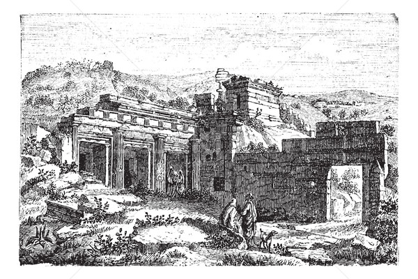 Rovine Libia vintage vecchio inciso Foto d'archivio © Morphart