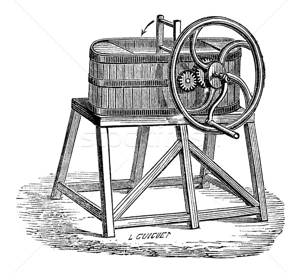Rowan Butter Churn, vintage engraving Stock photo © Morphart