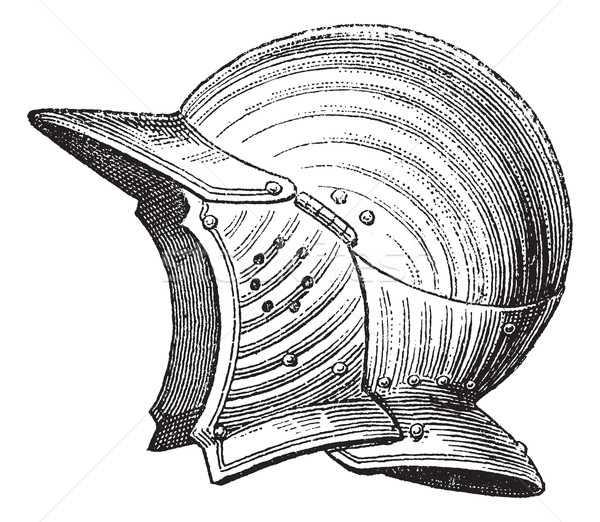 Pot head or helmet vintage engraving Stock photo © Morphart