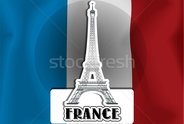 Fransa örnek fransız bayrak Eyfel Kulesi Metal Stok fotoğraf © Morphart