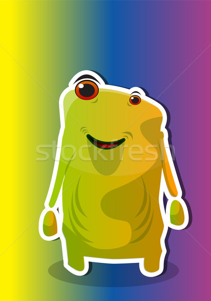 Criatura ilustração sorridente alienígena amarelo verde Foto stock © Morphart