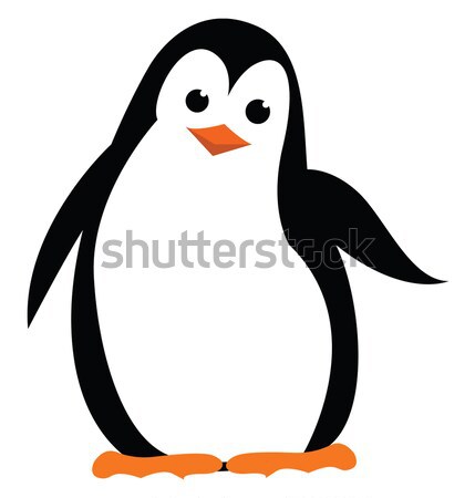 Cute Pinguin Illustration schwarz weiß orange Schnabel Stock foto © Morphart