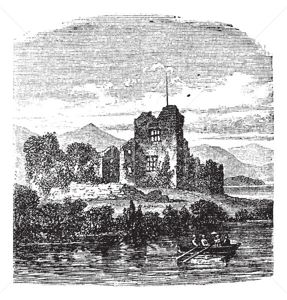 Ruins of Castle Ross, Killarney, Ireland vintage engraving Stock photo © Morphart