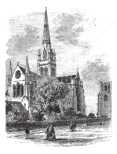 Chichester Cathedral vintage engraving in the 1890s Stock photo © Morphart