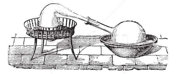 Simple Distillation Apparatus, vintage engraving Stock photo © Morphart