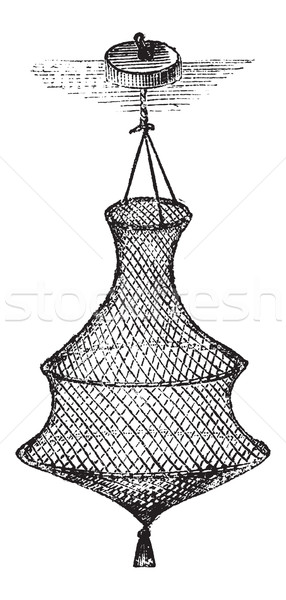 Fishing Basket or Bag, vintage engraving Stock photo © Morphart