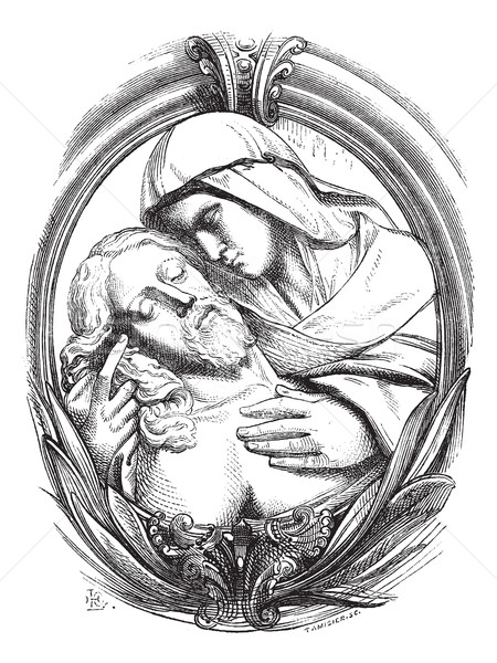 A pieta is the Hospice of Genoa, a medallion attribute Michelang Stock photo © Morphart