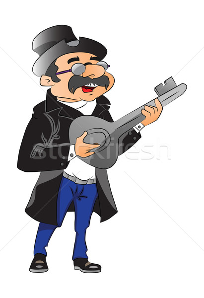 Vektor Mann halten Riese Schlüssel glücklich Stock foto © Morphart
