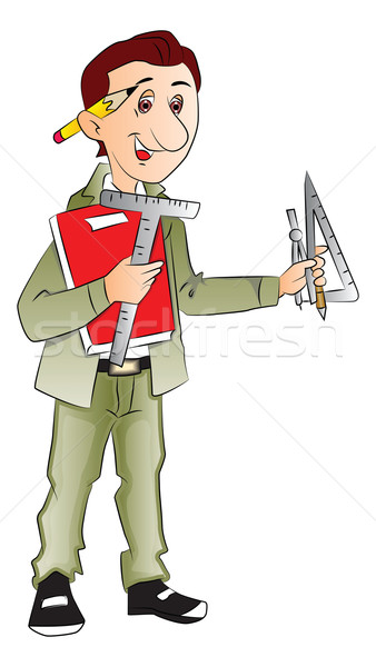 Vector of architect with drafting tools. Stock photo © Morphart