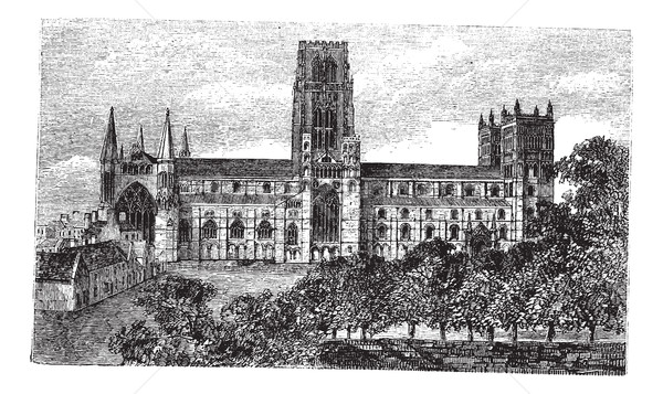 Durham Cathedral in England, United Kingdom, vintage engraving Stock photo © Morphart