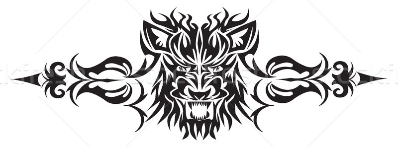 Tatouage design lion visage vintage gravure [[stock_photo]] © Morphart