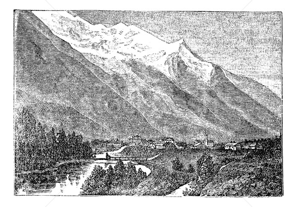 Mont Blanc, near Chamouny et le Mont Blanc vintage engraving Stock photo © Morphart