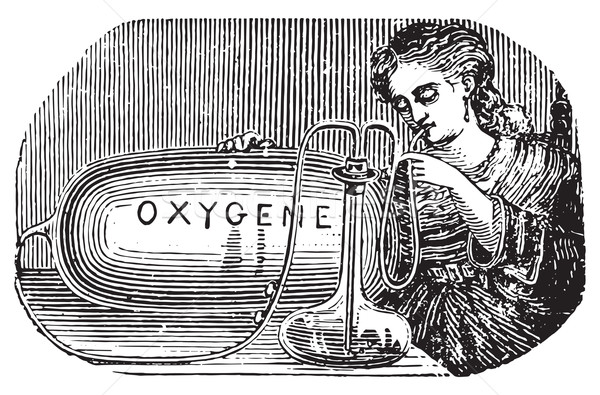 [[stock_photo]]: Appareil · pratique · oxygène · vintage · gravé · illustration