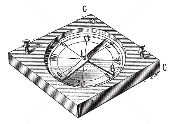 Circumferentor or Surveyor's Compass, vintage engraving Stock photo © Morphart