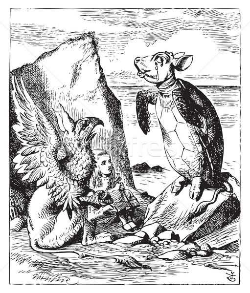 Stock photo: The Mock Turtle and Gryphon sing to Alice - Alice's Adventures i