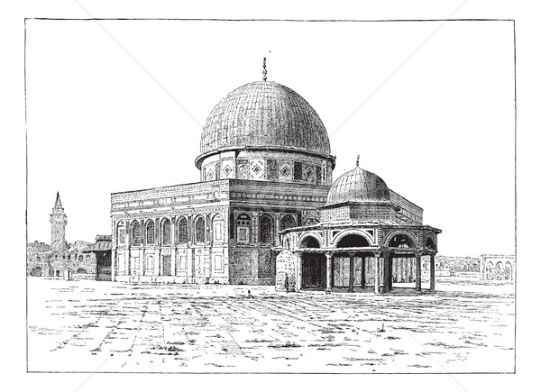 Mosque of Omar, Jerusalem, vintage engraving. Stock photo © Morphart