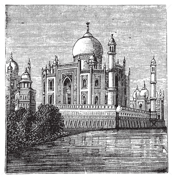 Taj-Mahal, India. Old engraved illustration of the famous Taj-Ma Stock photo © Morphart